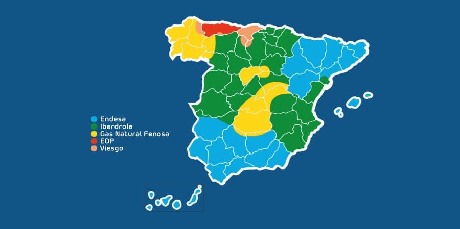 Mapa de distribuidoras en España